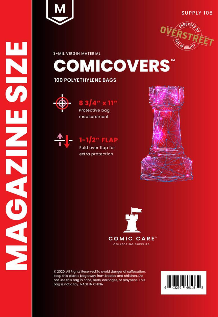 COMICARE MAGAZINE PE BAGS PACK OF 100
