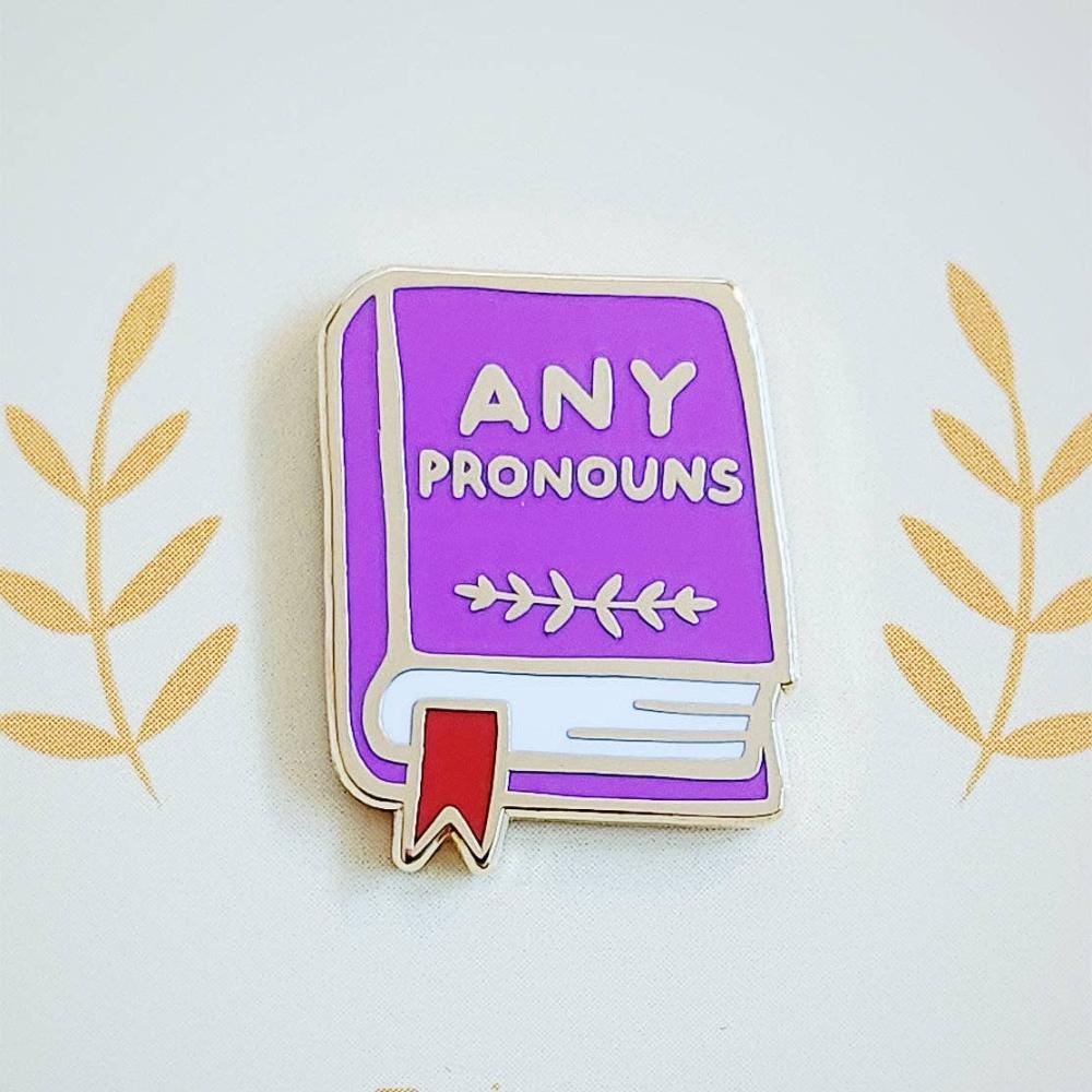 Pronoun Book Pin - any pronouns