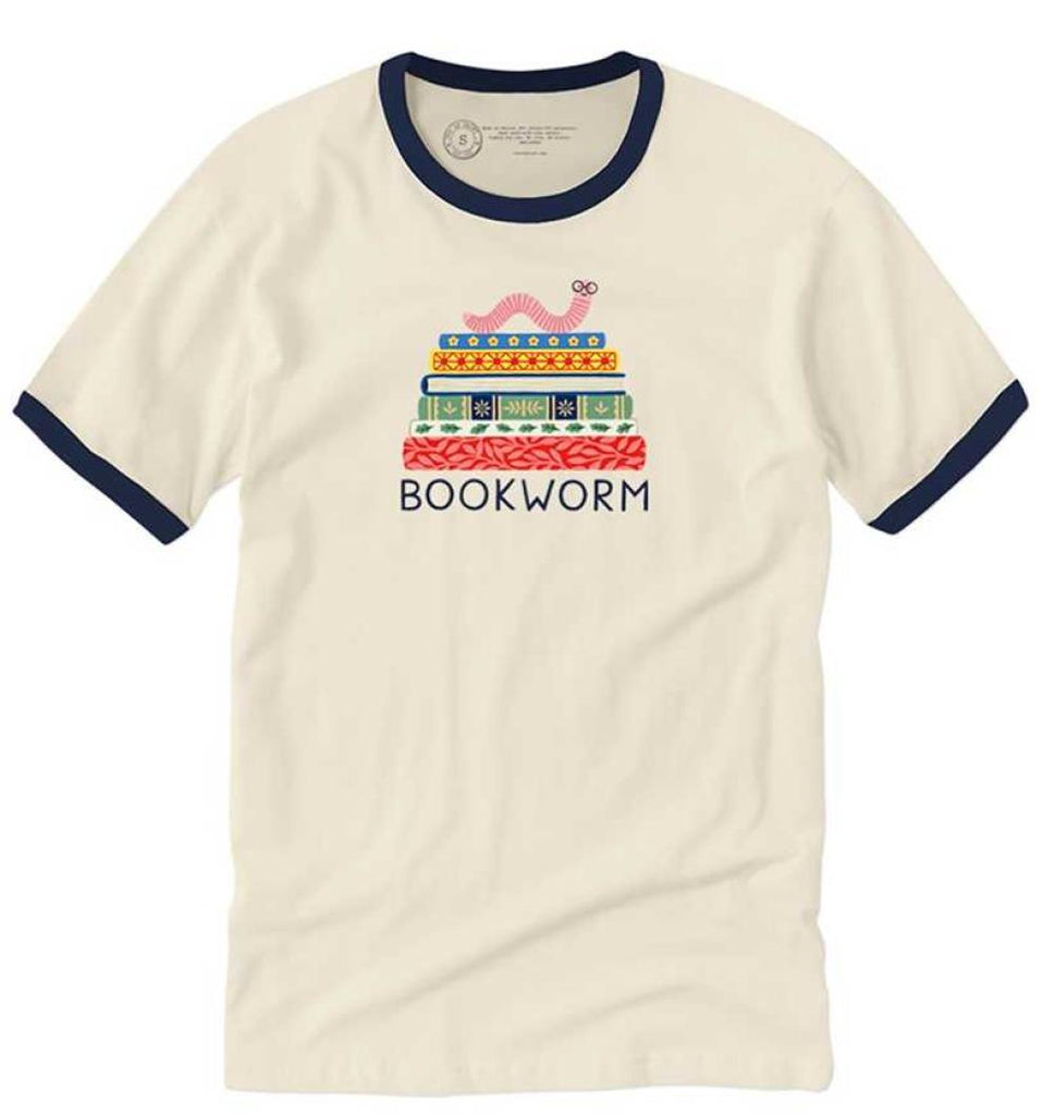 BOOKWORM UNISEX RINGER T-SHIRT LARGE