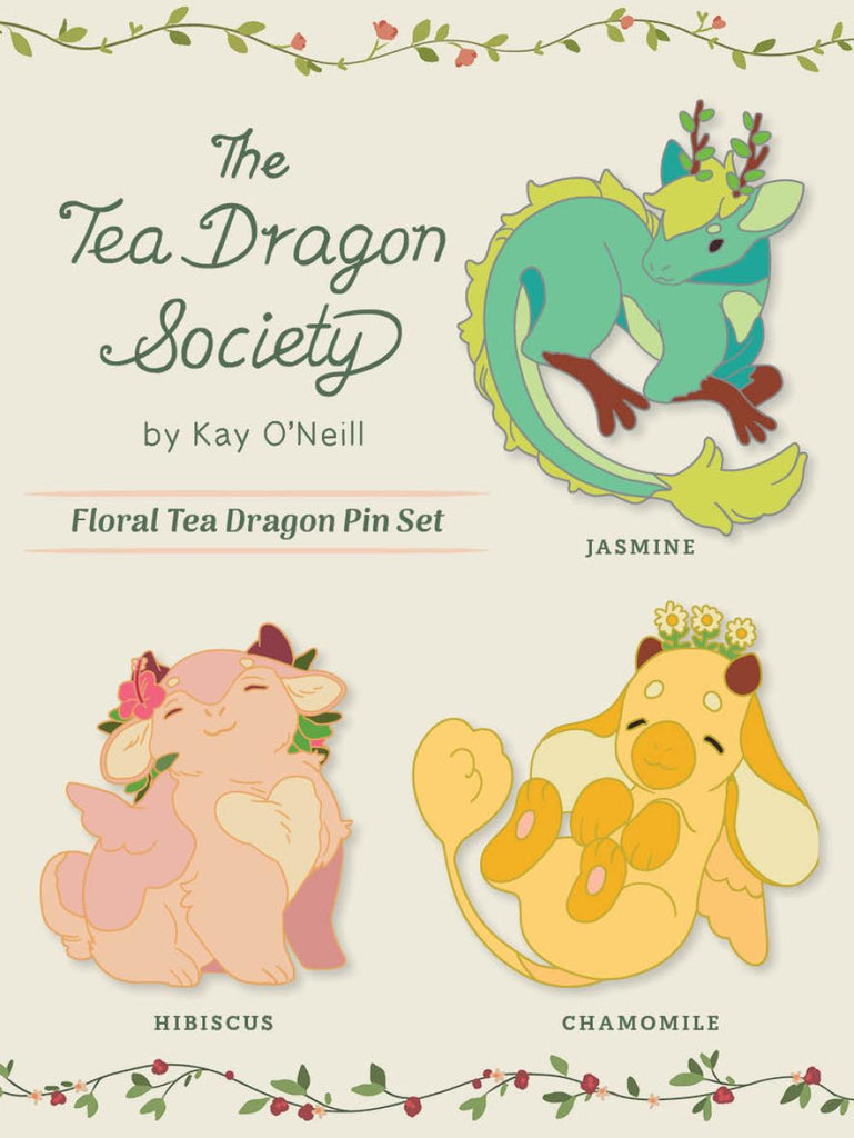 Tea Dragon Society: Floral Tea Dragon Pin Set