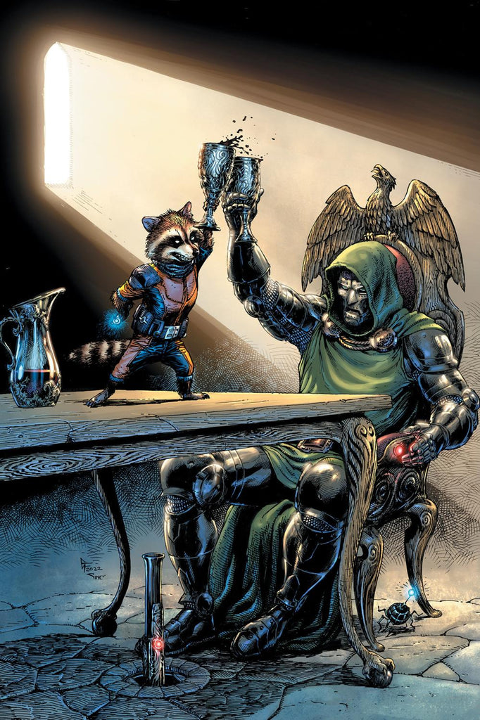 DOCTOR DOOM AND ROCKET RACCOON #1 GARY FRANK VIRGIN VAR 1:100 INCV