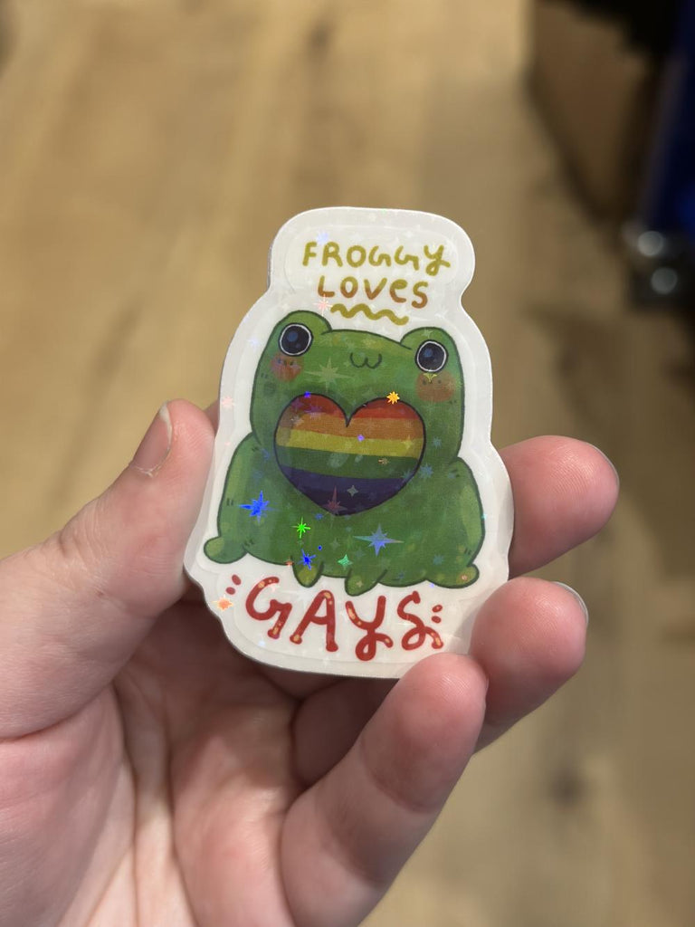 Froggy Loves Gays Sparkle Sticker