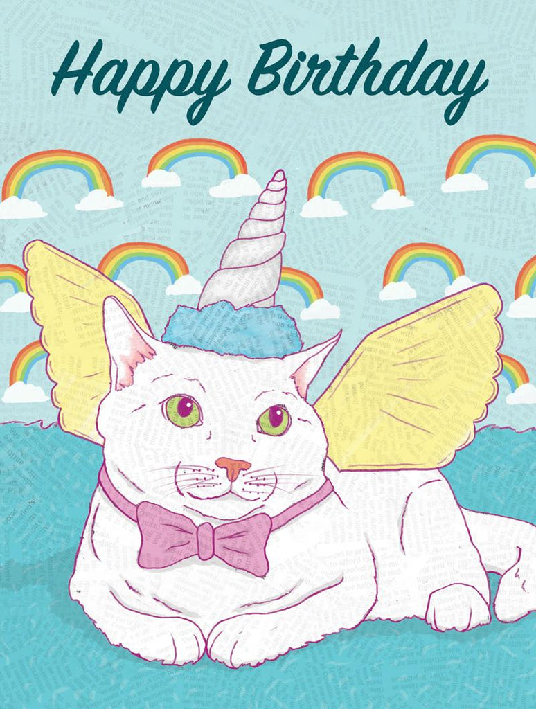 Unicorn Cat Meow-gical Creature Birthday Card