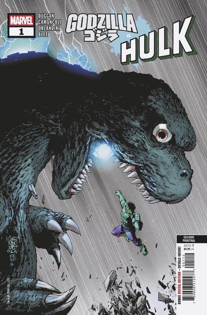 GODZILLA VS HULK #1 GIUSEPPE CAMUNCOLI 2ND PRINTING VAR CVR A