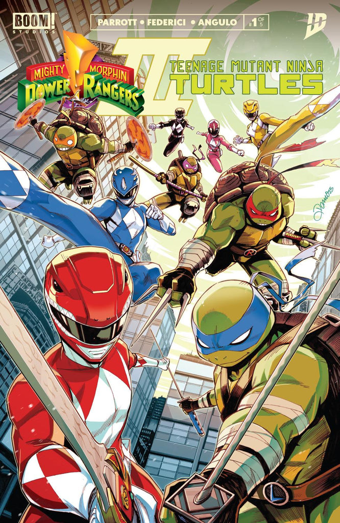 MIGHTY MORPHIN POWER RANGERS TEENAGE MUTANT NINJA TURTLES III #1 A MAIN DRESSED ZONNO CVR A