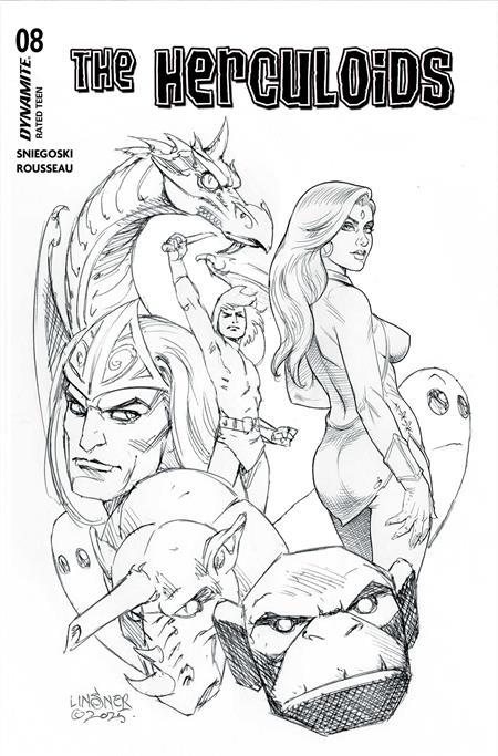 HERCULOIDS #8 CVR E INC 1:10 JOSEPH MICHAEL LINSNER LINE ART VAR