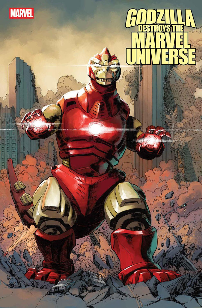 GODZILLA DESTROYS THE MARVEL UNIVERSE #3 DAVE WACHTER MARVELIZED IRON MAN-ZILLA VAR CVR D