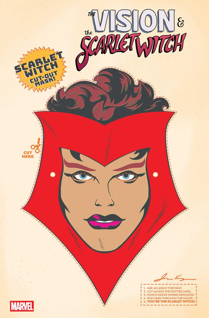 THE VISION AND THE SCARLET WITCH #5 RETRO HALLOWEEN MASK VAR CVR C