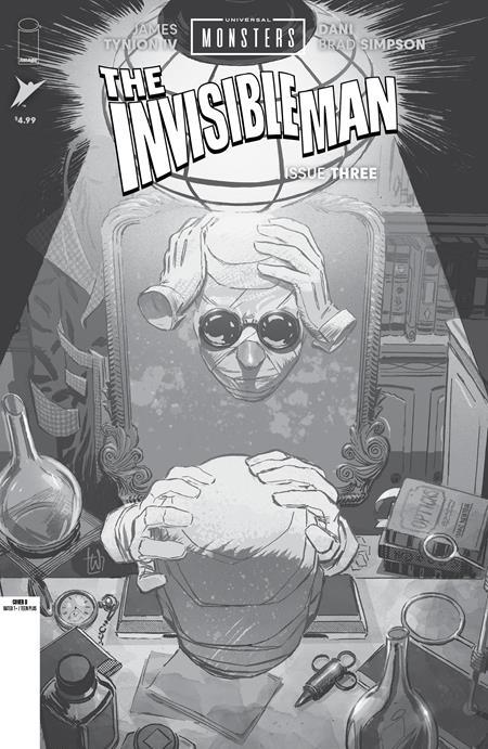 UNIVERSAL MONSTERS THE INVISIBLE MAN #3 CVR D INC 1:25 LEE WEEKS BW VAR OF 4 1:25 INCV