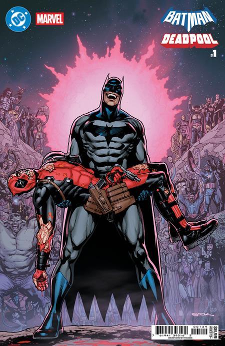 DC MARVEL BATMAN DEADPOOL #1 ONE SHOT CVR R RYAN SOOK CRISIS ON INFINITE EARTHS 7 HOMAGE CARD STOCK VAR