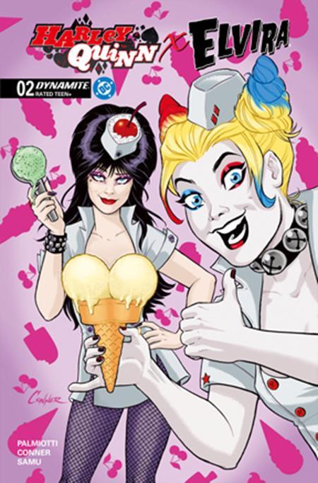 HARLEY QUINN X ELVIRA #2 CVR K INC 1:10 AMANDA CONNER ICE CREAM ORIGINAL VAR 1:10 INCV