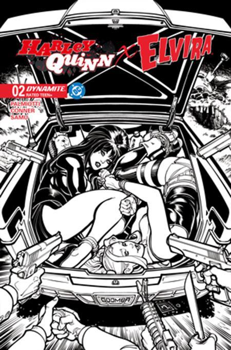 HARLEY QUINN X ELVIRA #2 CVR M INC 1:10 CHAD HARDIN LINE ART VAR 1:10 INCV