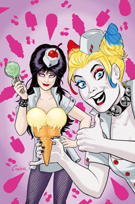 HARLEY QUINN X ELVIRA #2 CVR S INC 1:25 AMANDA CONNER ICE CREAM VIRGIN VAR 1:25 INCV