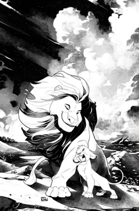 LION KING #1 CVR K INC 1:35 EDWIN GALMON LINE ART VIRGIN VAR 1:35 INCV