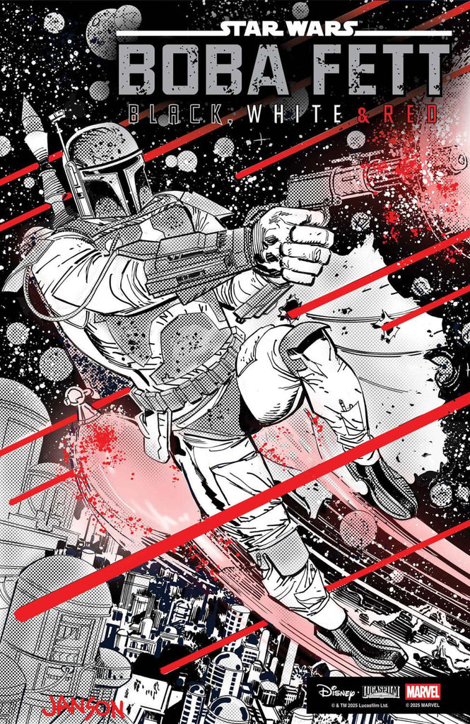 STAR WARS BOBA FETT - BLACK WHITE AND RED #3 KLAUS JANSON VAR 1:25 INCV 1:25 INCV