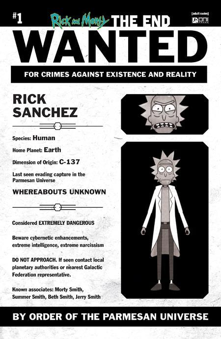 RICK AND MORTY THE END #1 CVR E INC 1:10 MOST WANTED VAR 1:10 INCV