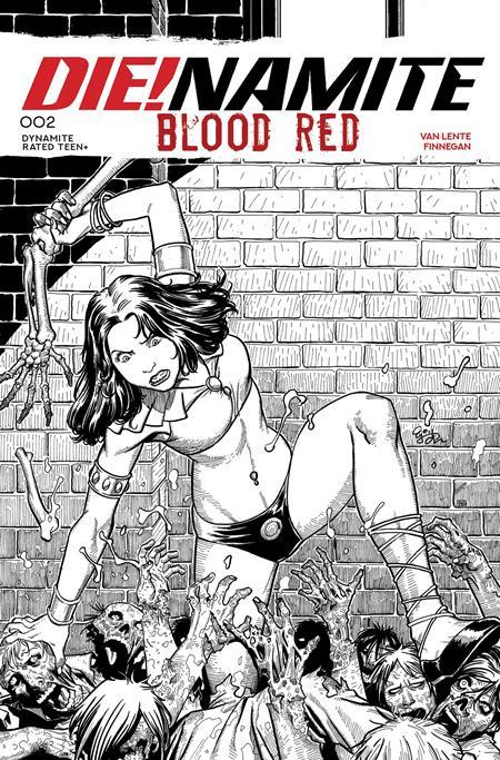 DIENAMITE BLOOD RED #2 CVR L INC 1:7 EJ SU LINE ART FOC BONUS VAR 1:7 INCV