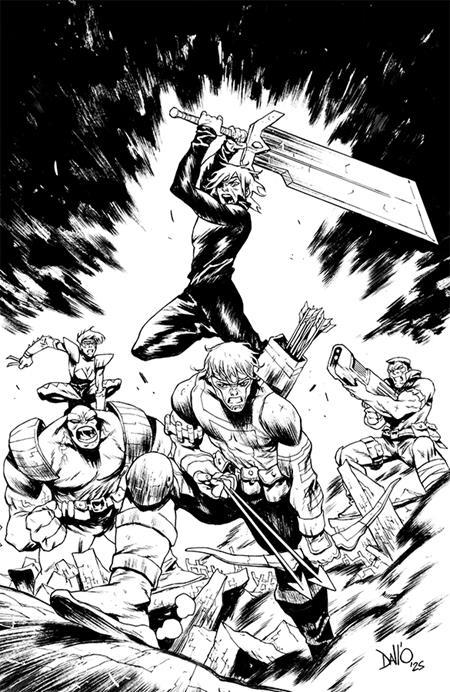 LOST FANTASY #5 CVR J MAXI DALLO YOUNGBLOOD TEAM UP BW VIRGIN VAR