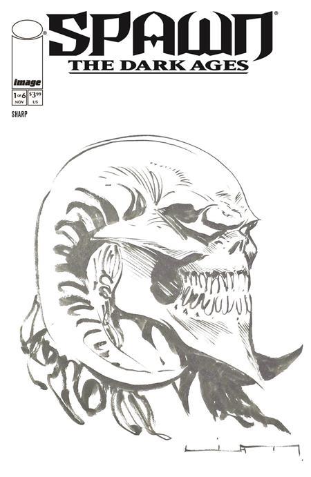 SPAWN THE DARK AGES #1 CVR F INC 1:1000 LIAM SHARP ORIGINAL ART VAR OF 6 1:1000 INCV